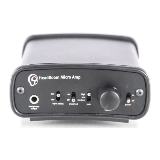 HEADROOM MICRO AMP OWNER'S MANUAL Pdf Download ManualsLib
