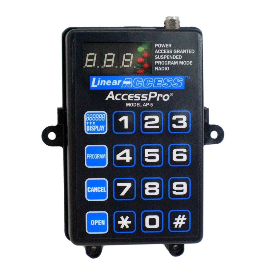 Linear AP-5 Installation Instructions Manual