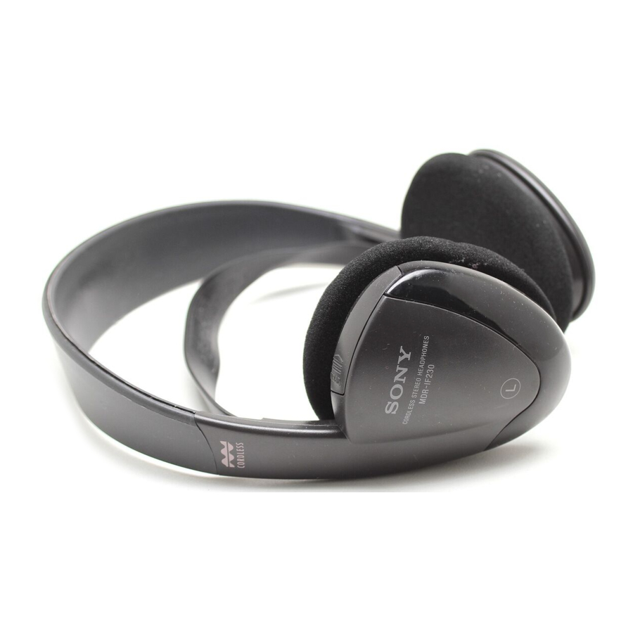 Sony MDR-IF230 - Cordless Stereo Headphones Manual