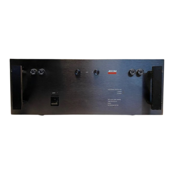 Adcom GFA-555 PRO Owner's Manual