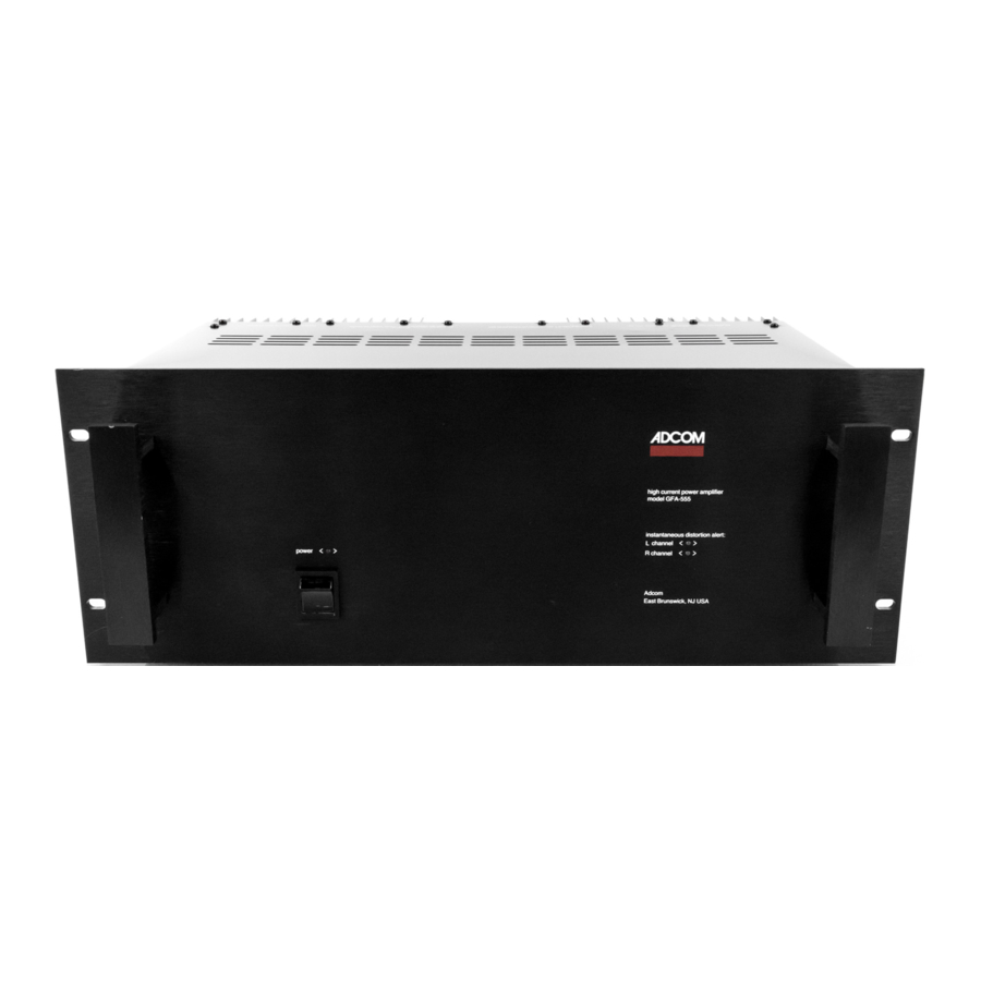 Adcom GFA-555 PRO, GFA-555 Manual