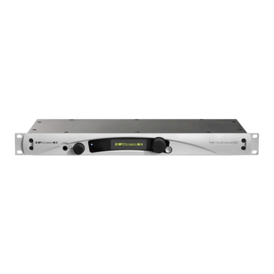 Telos Z/IPStream R/1 Audio Encoder Manuals