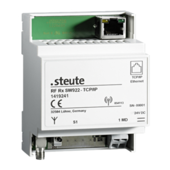 steute RF Rx EN868 TCP/IP Mounting And Wiring Instructions