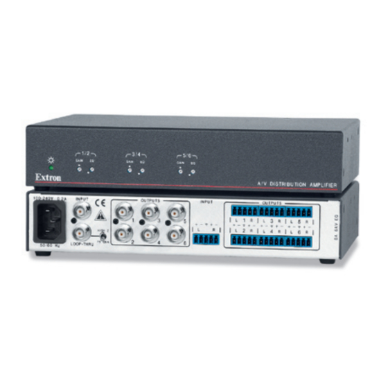 Extron electronics DA AV EQ Series Specification Sheet