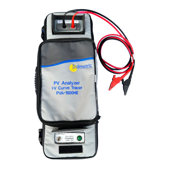 Solmetric PV ANALYZER PVA-1500 Series User Manual