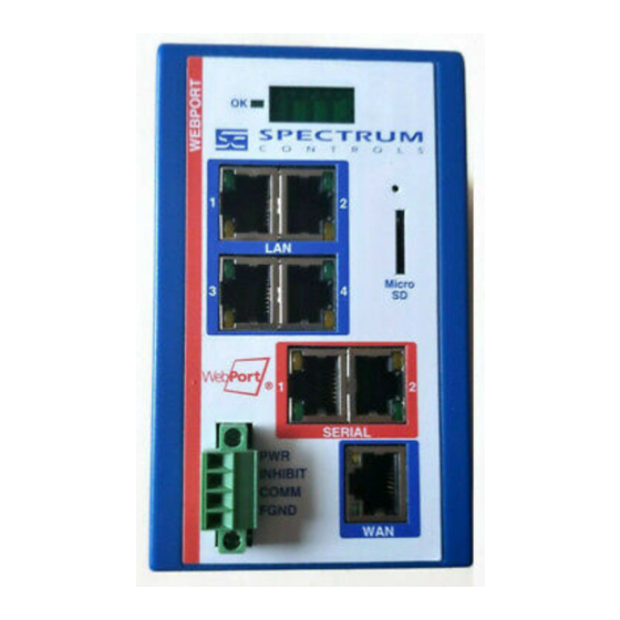 Spectrum Controls WebPort WP-R-3G-SW-0 Quick Start