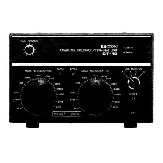 Icom CT-10 Instruction Manual