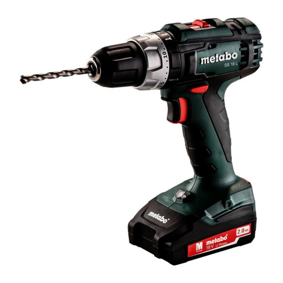 Metabo BS 18 L Operating Instructions Manual