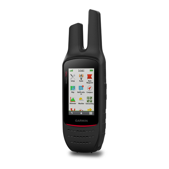 Garmin Rino Important Safety And Product Information