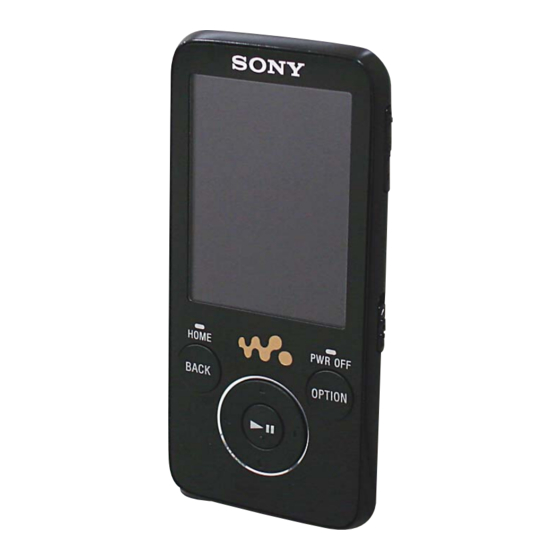Sony Walkman NWZ-S636F Manuals