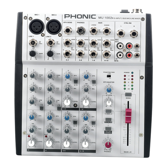 Phonic MU1002X User Manual