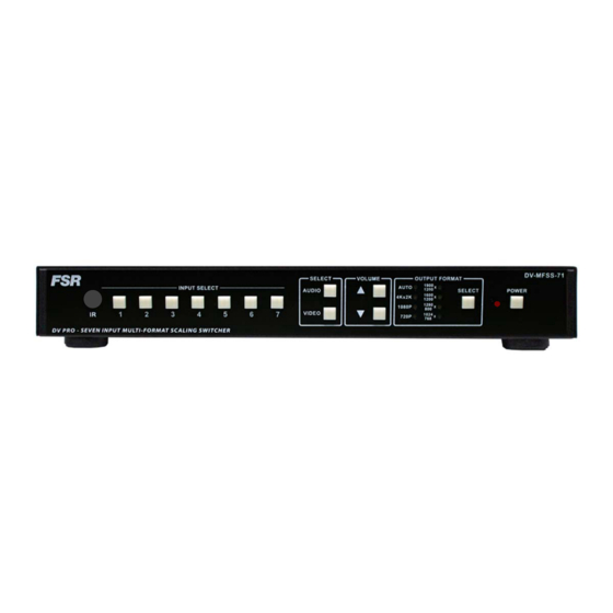FSR DV-MFSS-71 Presentation Switcher Manuals