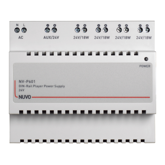 Nuvo NV-P601 Installation Instructions Manual