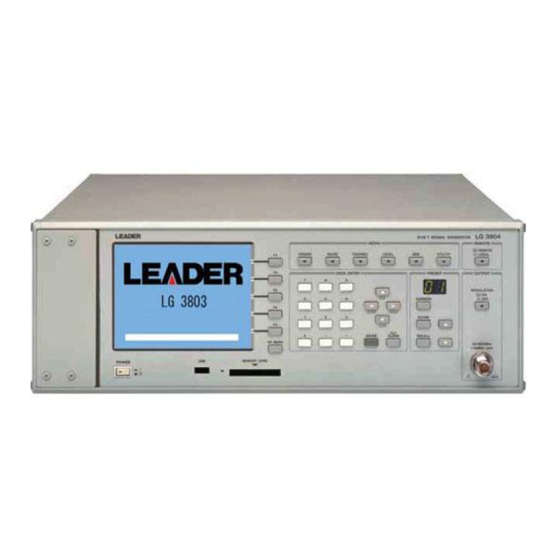 Leader Electronics Corp. LG 3803 Instruction Manual