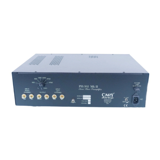 Cary Audio Design PH 302 MkII Owner's Manual