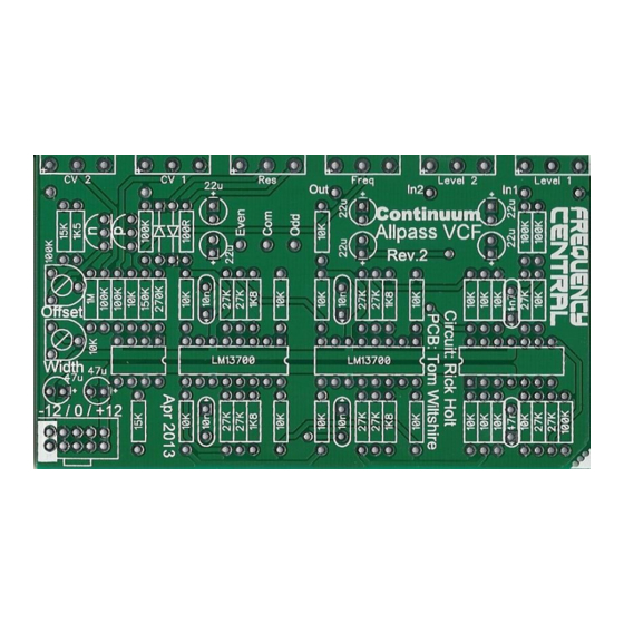 Frequency Central Continuum Phase Shifter Build Documentation