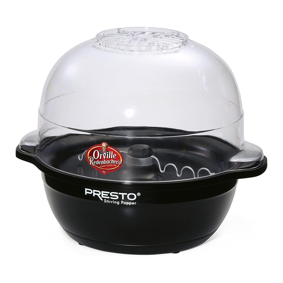 PRESTO STIRRING POPCORN POPPER INSTRUCTIONS MANUAL Pdf Download   Raw 