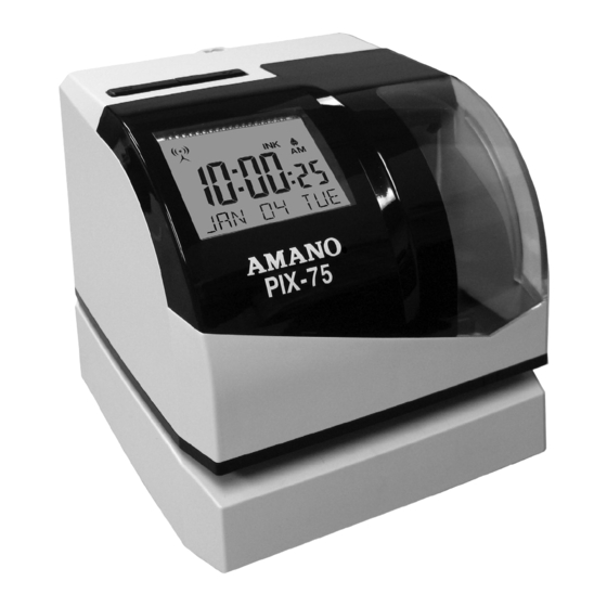 AMANO PIX75 INSTALLATION AND OPERATION MANUAL Pdf Download ManualsLib