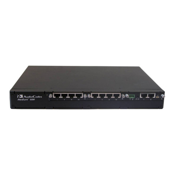AudioCodes Mediant 1000 Fast Track Manual