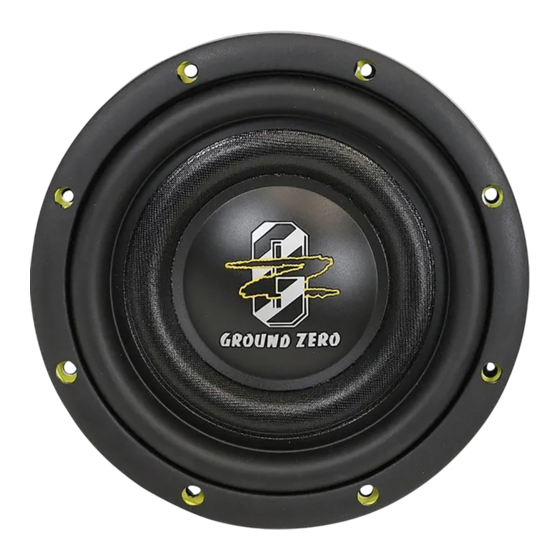 Ground Zero GZHW 8SPL-D2 FLAT Owner's Manual