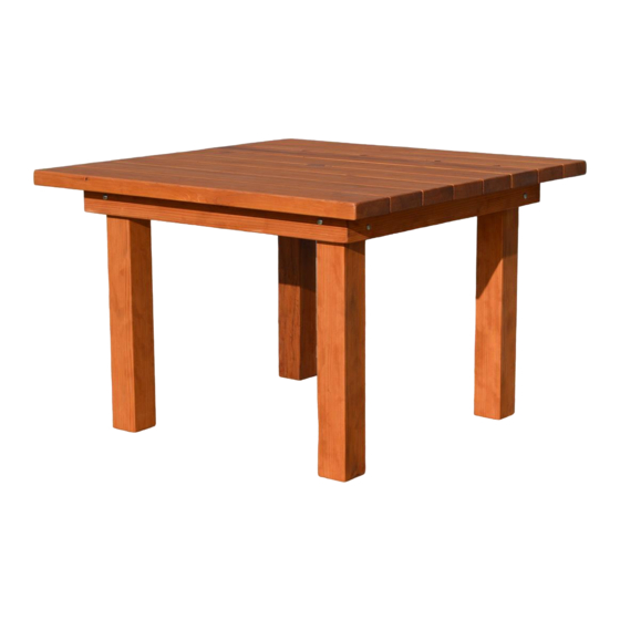 Forever Redwood SQUARE PATIO TABLE Assembly Instructions