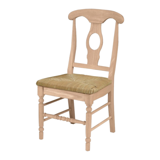 Unfinished Furniture of Wilmington EMPIRE CHAIR WITH RUSH SEAT C-1200 Assembly Instructions