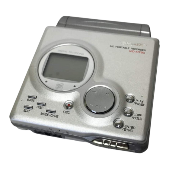 Sharp MD-MT80W Portable MiniDisc Recorder Manuals