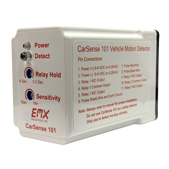 EMX CarSense 101 Operating Instructions Manual