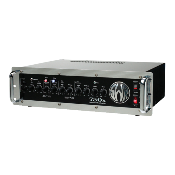SWR 750x Bass Amplifier 750x Manuals