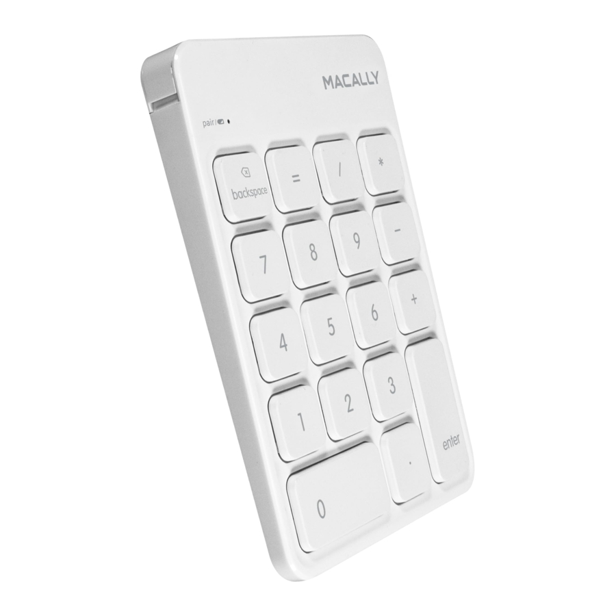 MACALLY BTNUMKEY - Rechargeable Bluetooth Numeric Keypad Manual