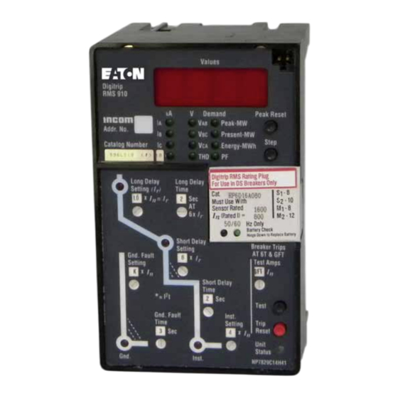 Eaton Cutler-Hammer Digitrip RMS 910 Instructions Manual