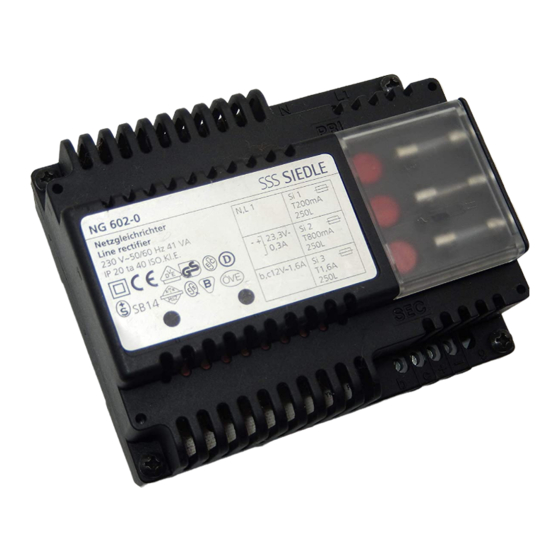 SSS Siedle NG 602-0 Manual