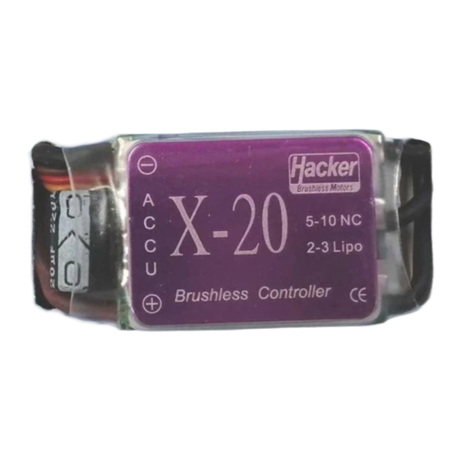 Hacker X Series, X-7, X-12, X-20, X-30, X-40 Manual