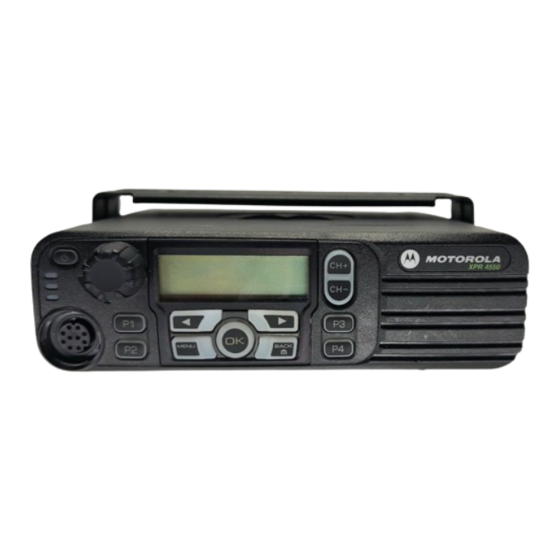 Motorola XiR Series Quick Reference Card