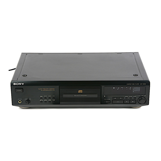 Sony CDP-XE900 Service Manual