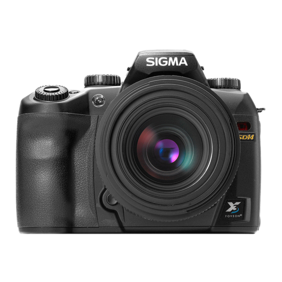 Sigma Digital SLR Camera SD14 User Manual