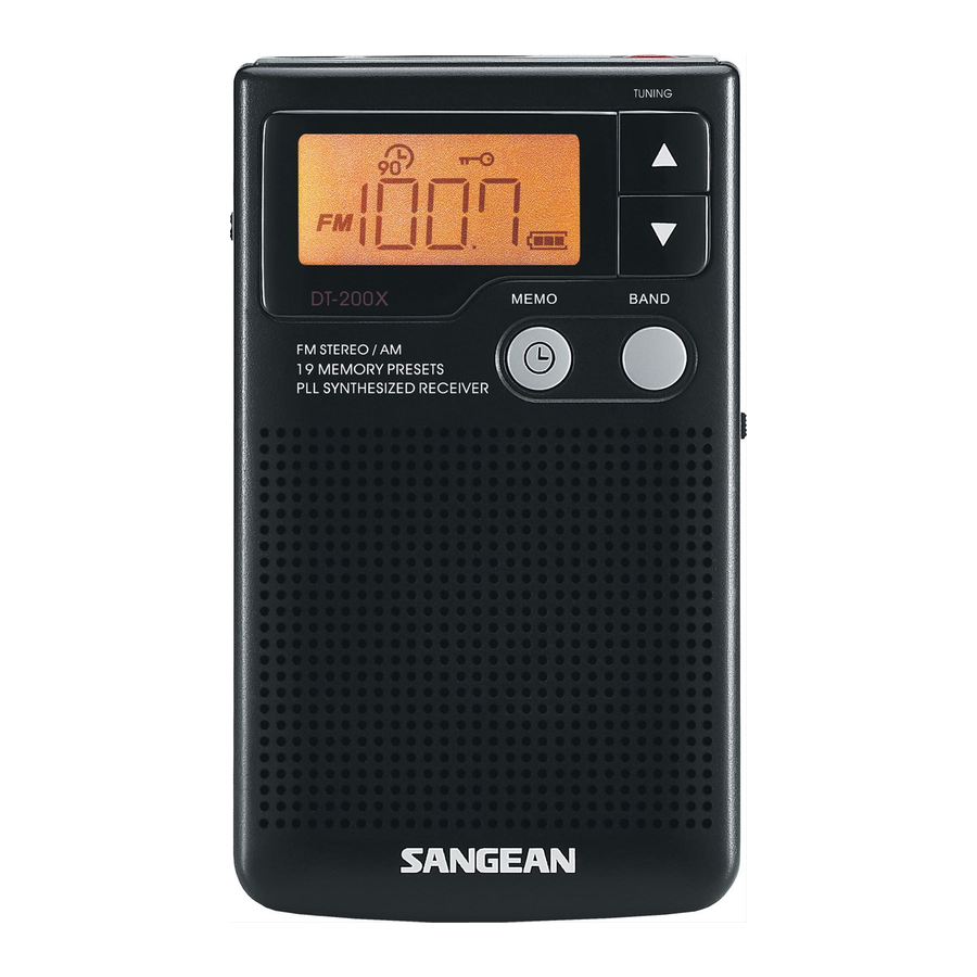 Sangean DT-200X Specification