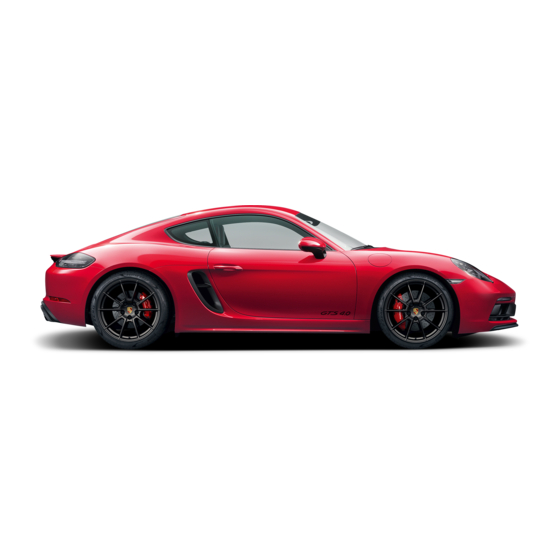 Porsche Cayman Owner's Manual