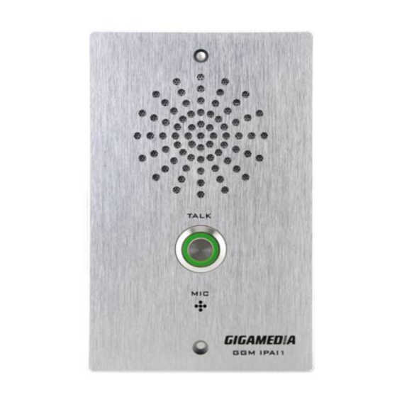 GIGAMEDIA GGM IPAI1 Intercom System Manuals
