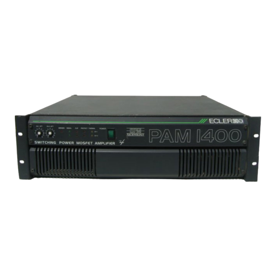 Ecler PAM1400 Stereo Power Amplifier Manuals