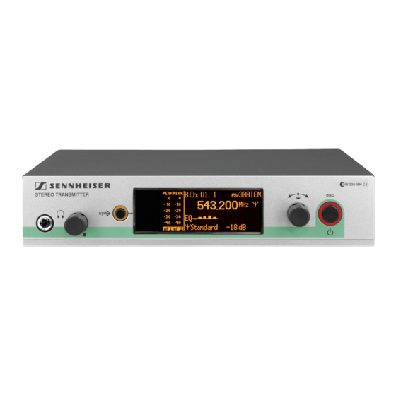 Sennheiser SR 300 IEM G3 Specifications