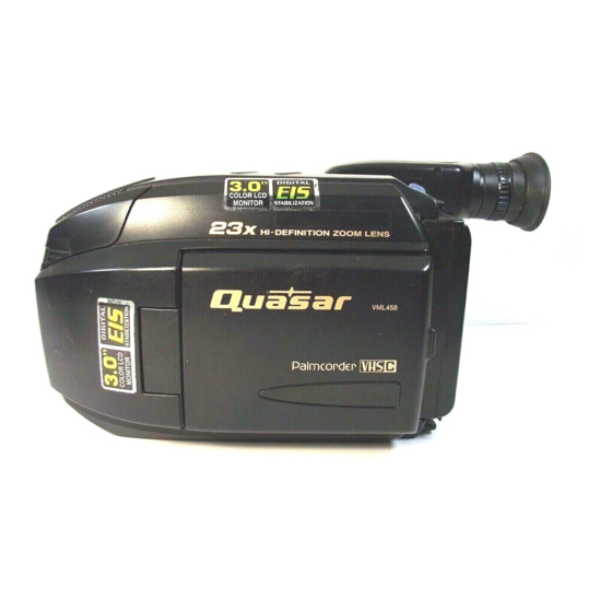 Quasar Palmcorder PalmSight VML458 User Manual