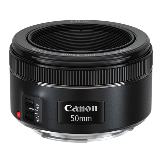 Canon EF50mm 1/1.8 /I Instructions For Use Manual