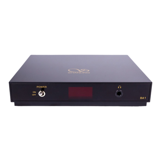 Shanling BA1 Quick Start Manual