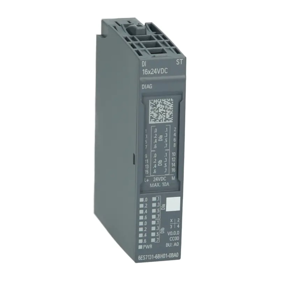 Siemens SIMATIC ET 200SP HA, SIMATIC DI 16x24VDC NPN Manual