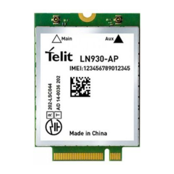 User Manuals: Telit Wireless Solutions LN930 Data Card