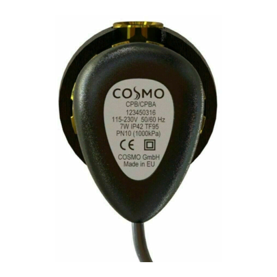 Cosmo CPB Installation And Operating Instructions Manual