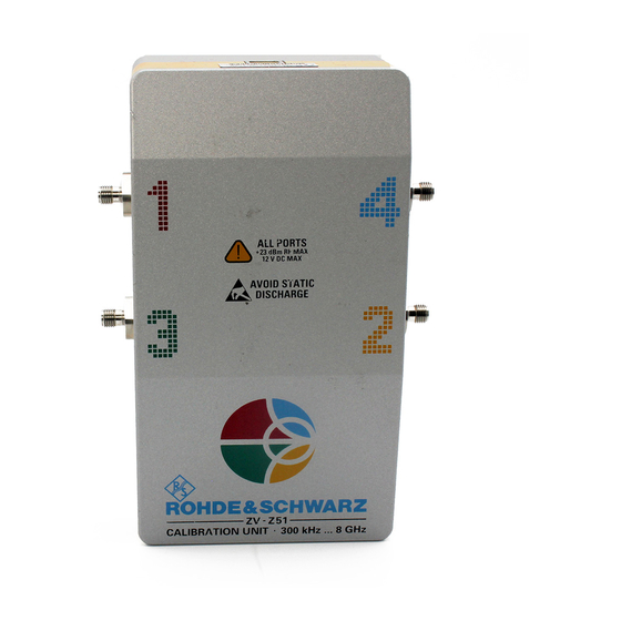 Rohde & Schwarz R&S ZV-Z51 Technical Information