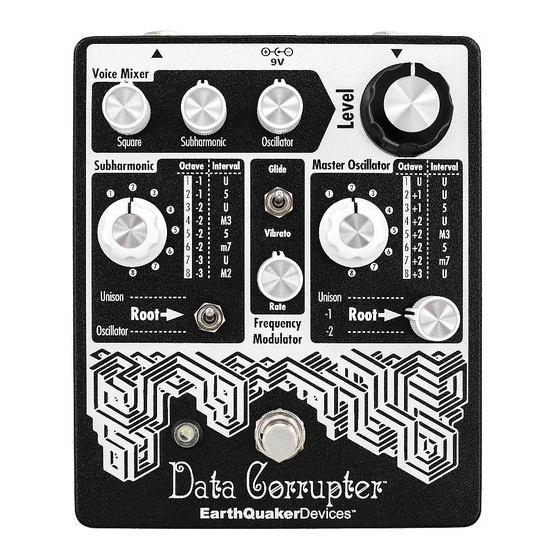 EarthQuaker Devices Data Gorrupter Operation Manual