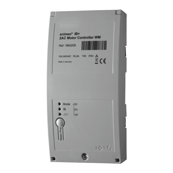 SOMFY animeo WM/DRM 100-240 V AC Installation Manual